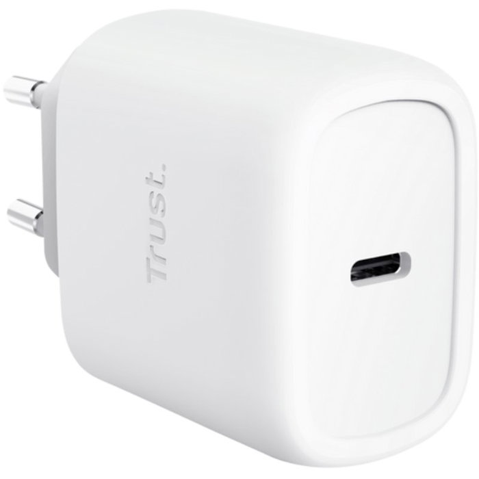 Trust Maxo Cargador GaN USB-C 45 W con Cable USB-C Blanco